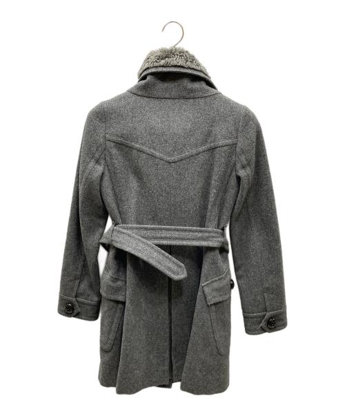 BURBERRY BLUE LABEL（バーバリー ブルー レーベル）BURBERRY BLUE LABEL (バーバリー ブルー レーベル) 裏地チェック ウールショールカラーコート グレー サイズ:SIZE 38の古着・服飾アイテム
