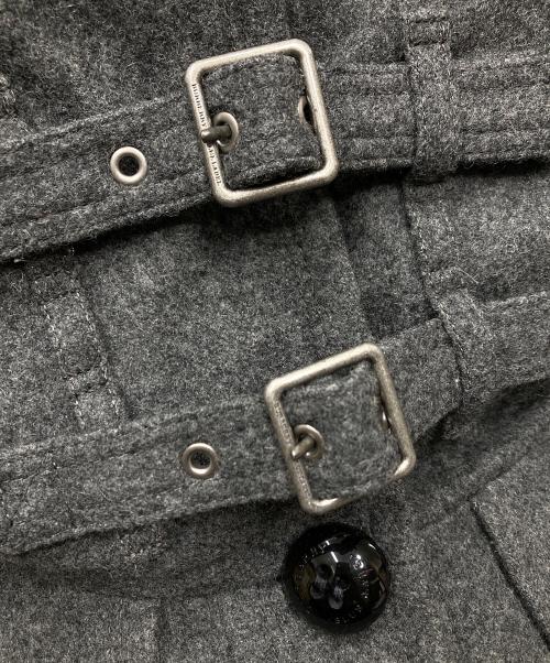 BURBERRY BLUE LABEL（バーバリー ブルー レーベル）BURBERRY BLUE LABEL (バーバリー ブルー レーベル) 裏地チェック ウールショールカラーコート グレー サイズ:SIZE 38の古着・服飾アイテム