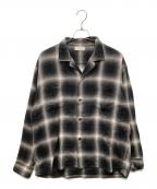DAYDREAMデイドリーム）の古着「Ombre Check Open Collar Flannel Shirt Black オンブレ チェックシャツ」｜ブラック×アイボリー