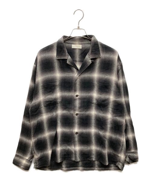 DAYDREAM（デイドリーム）DAYDREAM (デイドリーム) Ombre Check Open Collar Flannel Shirt Black オンブレ チェックシャツ ブラック×アイボリー サイズ:SIZE Lの古着・服飾アイテム