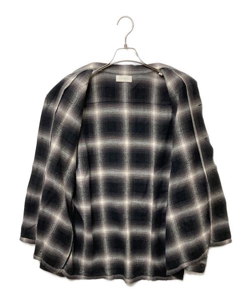 DAYDREAM（デイドリーム）DAYDREAM (デイドリーム) Ombre Check Open Collar Flannel Shirt Black オンブレ チェックシャツ ブラック×アイボリー サイズ:SIZE Lの古着・服飾アイテム