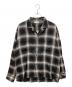 DAYDREAM（デイドリーム）の古着「Ombre Check Open Collar Flannel Shirt Black オンブレ チェックシャツ」｜ブラック×アイボリー