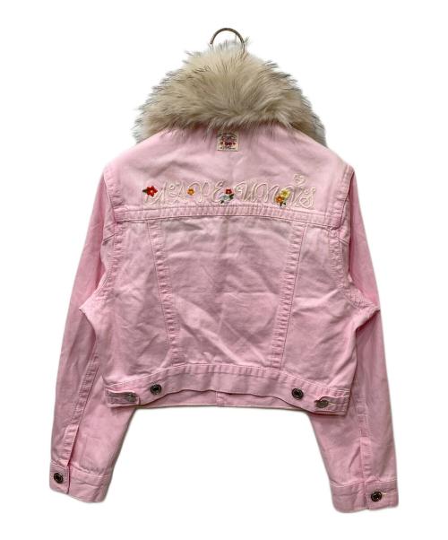 Aape BY A BATHING APE（エーエイプ バイ アベイシングエイプ）AAPE BY A BATHING APE (エーエイプ バイ アベイシングエイプ) ファー付き デニムジャケット ピンク サイズ:SIZE XXSの古着・服飾アイテム