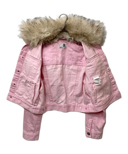 Aape BY A BATHING APE（エーエイプ バイ アベイシングエイプ）AAPE BY A BATHING APE (エーエイプ バイ アベイシングエイプ) ファー付き デニムジャケット ピンク サイズ:SIZE XXSの古着・服飾アイテム