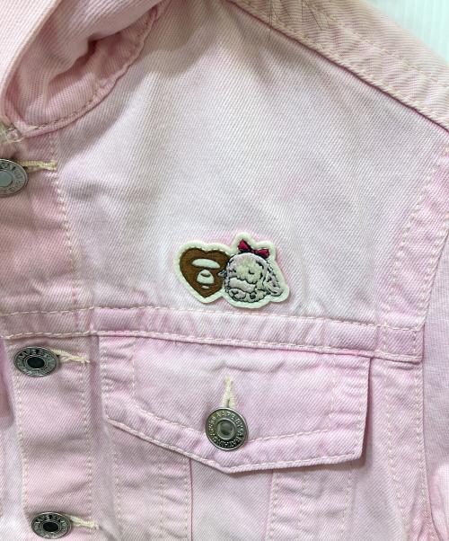 Aape BY A BATHING APE（エーエイプ バイ アベイシングエイプ）AAPE BY A BATHING APE (エーエイプ バイ アベイシングエイプ) ファー付き デニムジャケット ピンク サイズ:SIZE XXSの古着・服飾アイテム