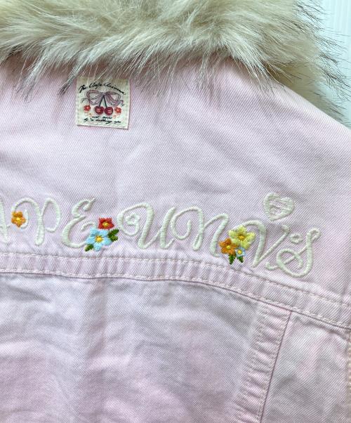 Aape BY A BATHING APE（エーエイプ バイ アベイシングエイプ）AAPE BY A BATHING APE (エーエイプ バイ アベイシングエイプ) ファー付き デニムジャケット ピンク サイズ:SIZE XXSの古着・服飾アイテム