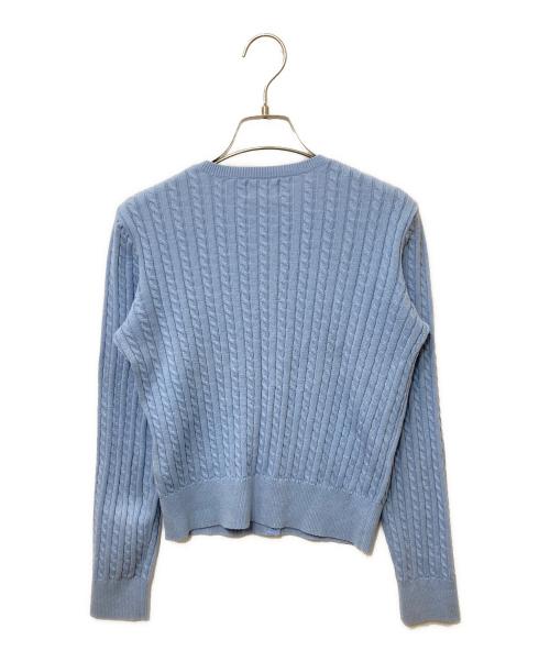 POLO RALPH LAUREN（ポロ・ラルフローレン）POLO RALPH LAUREN (ポロ・ラルフローレン) コットンケーブルニットカーディガン ブルー サイズ:SIZE Lの古着・服飾アイテム