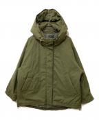 Spick and Spanスピック＆スパン）の古着「撥水フーデッドダウンハーフコート」｜オリーブ