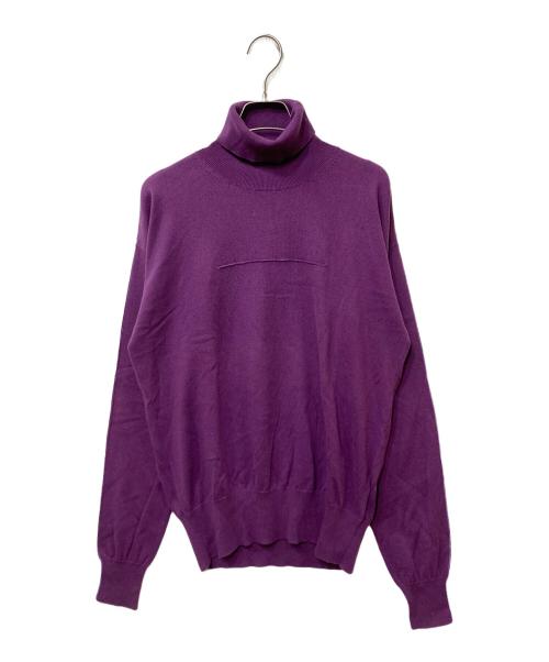 MM6 Maison Margiela（エムエムシックスメゾンマルジェラ）MM6 Maison Margiela (エムエムシックスメゾンマルジェラ) コットンカシミヤ タートルネックニット パープル サイズ:SIZE Mの古着・服飾アイテム