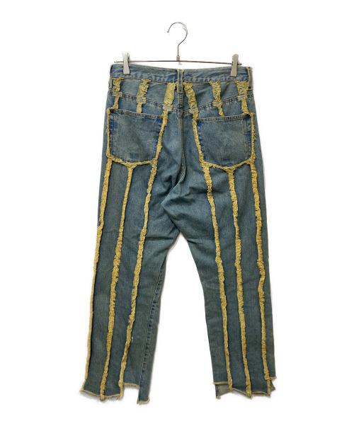 JUNNAKAYAMA（ジュンナカヤマ）JUNNAKAYAMA (ジュンナカヤマ) パネルデニムパンツ ブルー サイズ:SIZE W28の古着・服飾アイテム