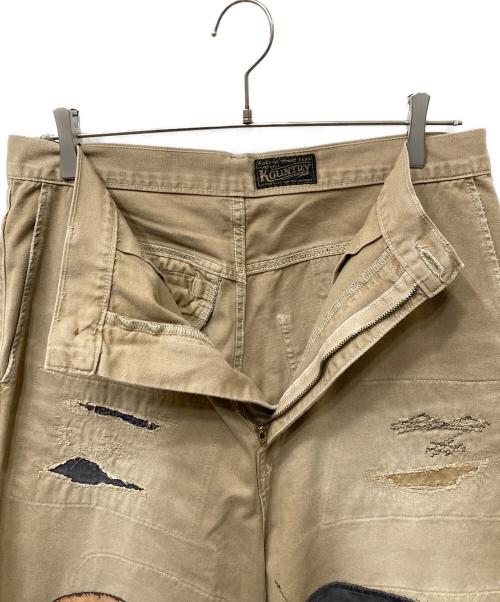 KAPITAL（キャピタル）KAPITAL (キャピタル) Katsuragi Port Baggy Pants パッチワークバギーパンツ ベージュ サイズ:XLの古着・服飾アイテム