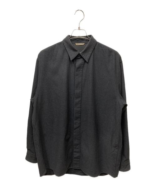 AURALEE（オーラリー）AURALEE (オーラリー) WOOL FULLING FLANNEL CLOTH SHIRTS 比翼シャツ グレー サイズ:SIZE Freeの古着・服飾アイテム