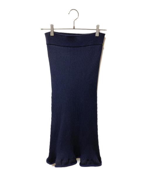LOUIS VUITTON（ルイ ヴィトン）LOUIS VUITTON (ルイ ヴィトン) ニットロングマーメイドスカート ネイビー サイズ:SIZE Lの古着・服飾アイテム