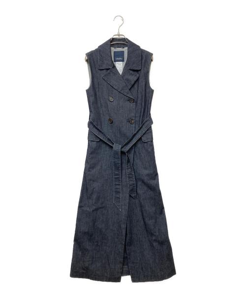 'S Max Mara（エスマックスマーラ）'S Max Mara (エスマックスマーラ) GERTA デニム ロングジレ ノースリーブ ワンピース ブルー サイズ:JP36の古着・服飾アイテム