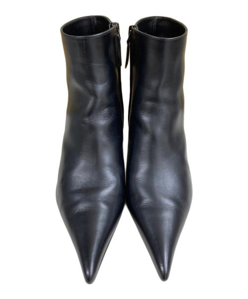 LOEWE（ロエベ）LOEWE (ロエベ) アナグラムヒールブーツ ブラック×シルバー サイズ:SIZE 38の古着・服飾アイテム