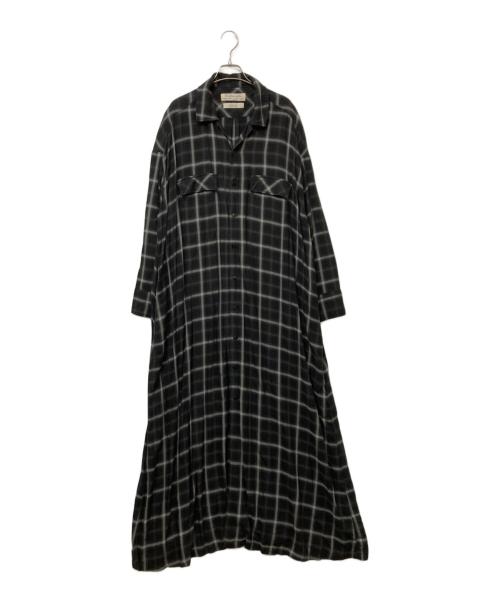 REMI RELIEF（レミレリーフ）REMI RELIEF (レミレリーフ) CHECK SHIRT DRESS シャツワンピース ブラック×ホワイト サイズ:Freeの古着・服飾アイテム