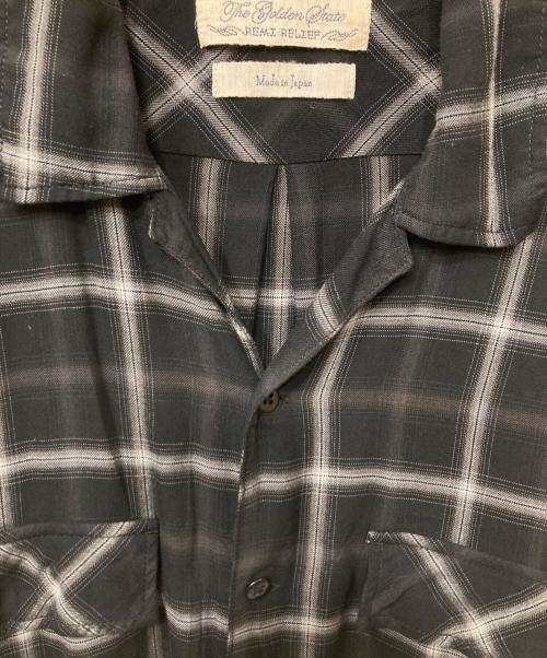 REMI RELIEF（レミレリーフ）REMI RELIEF (レミレリーフ) CHECK SHIRT DRESS シャツワンピース ブラック×ホワイト サイズ:Freeの古着・服飾アイテム