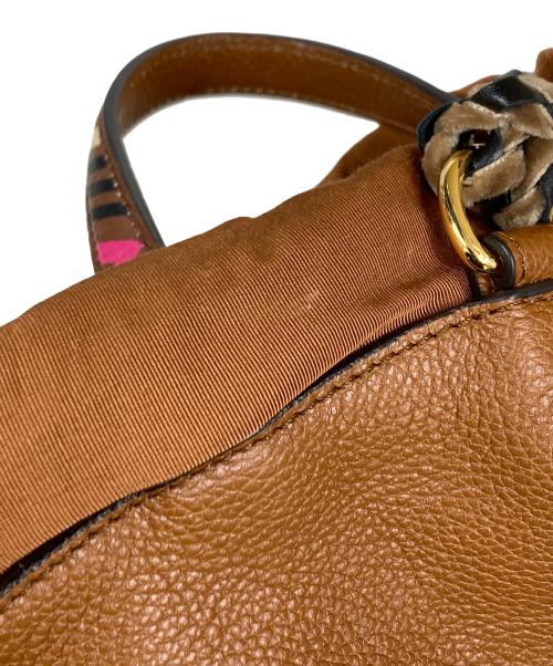 ETRO（エトロ）ETRO (エトロ) 2WAYレザーショルダーバッグ ブラウンの古着・服飾アイテム
