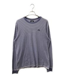 stussy（ステューシー）の古着「O'Dyed Long-Sleeve Thermal 長袖カットソー」｜ネイビー