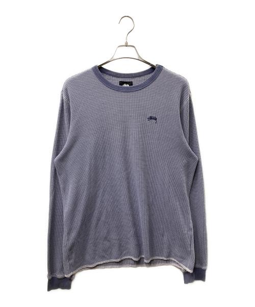 stussy（ステューシー）stussy (ステューシー) O'Dyed Long-Sleeve Thermal 長袖カットソー ネイビー サイズ:Lの古着・服飾アイテム