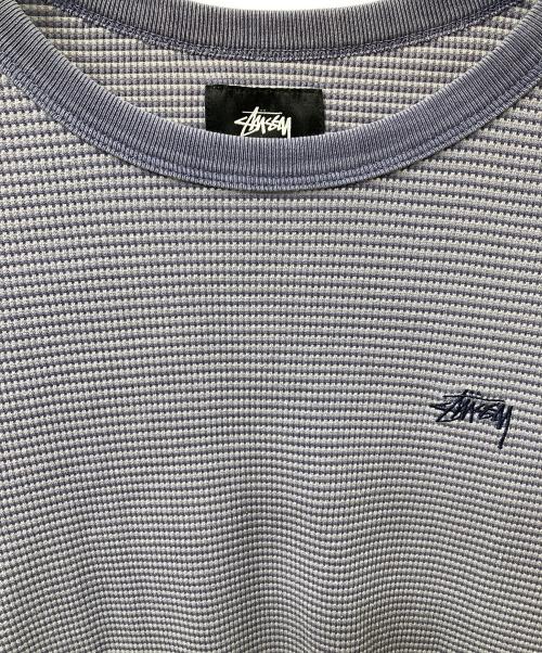 stussy（ステューシー）stussy (ステューシー) O'Dyed Long-Sleeve Thermal 長袖カットソー ネイビー サイズ:Lの古着・服飾アイテム