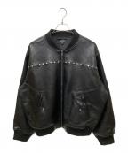 AFBエーエフビー）の古着「STUDDED BOMBER JACKET ボンバージャケット ブルゾン」｜ブラック