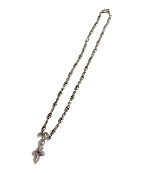 LIBRA（リブラ）LIBRA (リブラ) クロスモチーフ ストーン付き ペンダント+クロスモチーフチェーン ネックレス シルバーの古着・服飾アイテム