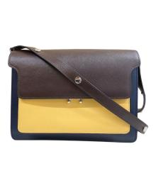 MARNI（マルニ）の古着「Trunk bag L トランクバッグ ラージ」｜ネイビー・ブラウン