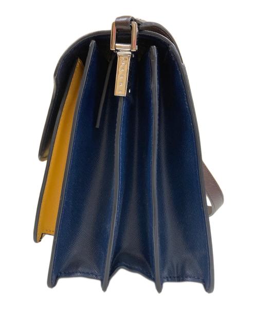 MARNI（マルニ）MARNI (マルニ) Trunk bag L トランクバッグ ラージ ネイビー・ブラウンの古着・服飾アイテム