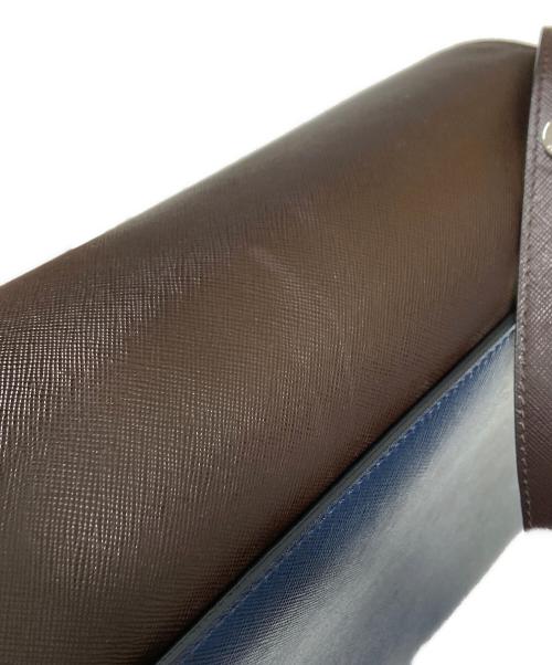 MARNI（マルニ）MARNI (マルニ) Trunk bag L トランクバッグ ラージ ネイビー・ブラウンの古着・服飾アイテム