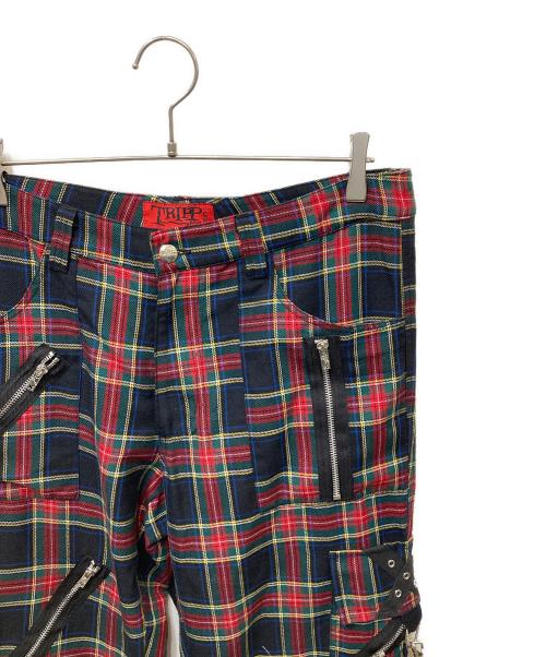 TRIPP NYC（トリップニューヨークシティー）TRIPP NYC (トリップニューヨークシティー) ボンテージチェックパンツ レッド×グリーン サイズ:SIZE 32の古着・服飾アイテム