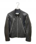 Maison Margiela 14メゾンマルジェラ 14）の古着「八の字 ゴートレザー シングルライダースジャケット」｜ブラック