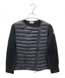 MONCLER（モンクレール）の古着「MAGLIA TRICOT CARDIGAN ダウン切替ニットカーディガン」｜ブラック