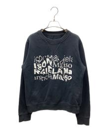 Maison Margiela 1（メゾンマルジェラ 1）の古着「四つタグ 1ライン ロゴプリント オーバーサイズ スウェット」｜ブラック