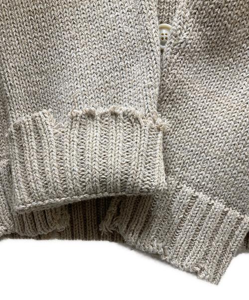 Maison Margiela 10（メゾンマルジェラ 10）Maison Margiela 10 (メゾンマルジェラ 10) コットンリネンVネックカーディガン ベージュ サイズ:SIZE Mの古着・服飾アイテム