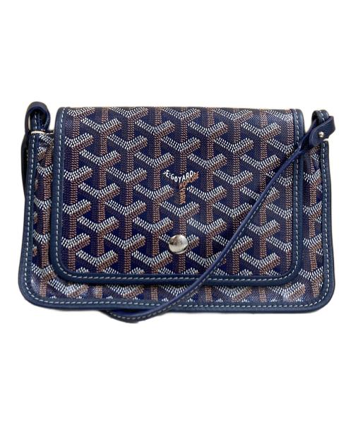 GOYARD（ゴヤール）GOYARD (ゴヤール) プリュメ PLUMET ポーチ ウォレット バッグ ネイビー×ブラウンの古着・服飾アイテム