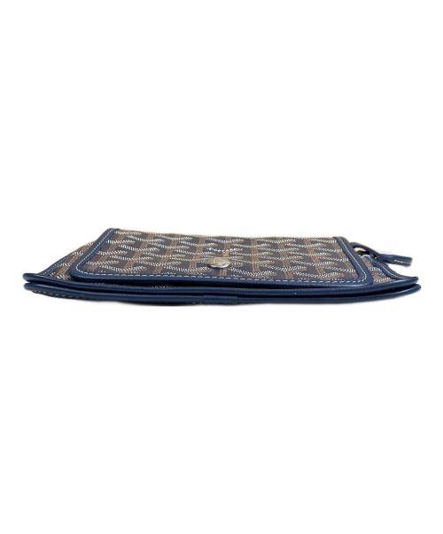 GOYARD（ゴヤール）GOYARD (ゴヤール) プリュメ PLUMET ポーチ ウォレット バッグ ネイビー×ブラウンの古着・服飾アイテム