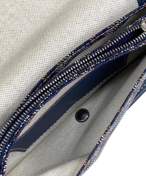 GOYARD（ゴヤール）GOYARD (ゴヤール) プリュメ PLUMET ポーチ ウォレット バッグ ネイビー×ブラウンの古着・服飾アイテム