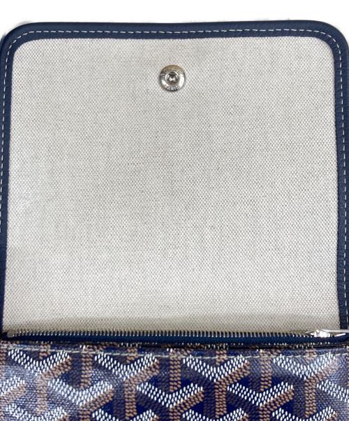 GOYARD（ゴヤール）GOYARD (ゴヤール) プリュメ PLUMET ポーチ ウォレット バッグ ネイビー×ブラウンの古着・服飾アイテム