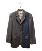 COMME des GARCONS HOMME PLUSコムデギャルソンオムプリュス）の古着「ストライプ切替テーラードジャケット」｜ブラウン