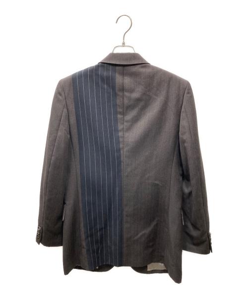 COMME des GARCONS HOMME PLUS（コムデギャルソンオムプリュス）COMME des GARCONS HOMME PLUS (コムデギャルソンオムプリュス) ストライプ切替テーラードジャケット ブラウン サイズ:SIZE Sの古着・服飾アイテム