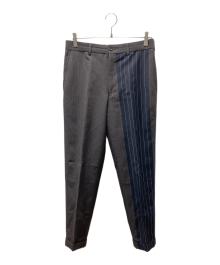 COMME des GARCONS HOMME PLUS（コムデギャルソンオムプリュス）の古着「ストライプ切替スラックス」｜ブラウン×ネイビー