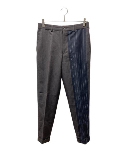 COMME des GARCONS HOMME PLUS（コムデギャルソンオムプリュス）COMME des GARCONS HOMME PLUS (コムデギャルソンオムプリュス) ストライプ切替スラックス ブラウン×ネイビー サイズ:SIZE Sの古着・服飾アイテム