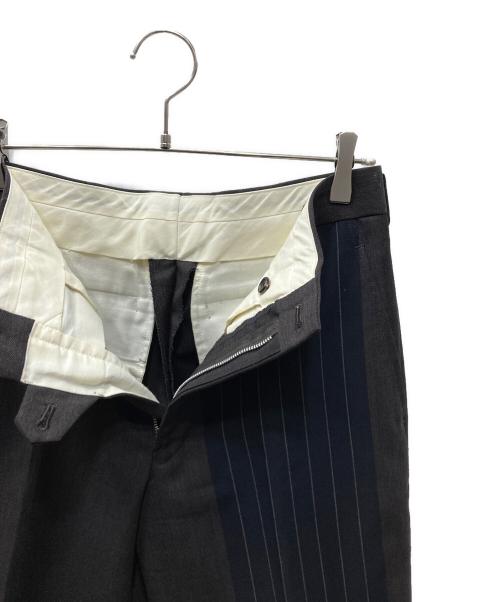 COMME des GARCONS HOMME PLUS（コムデギャルソンオムプリュス）COMME des GARCONS HOMME PLUS (コムデギャルソンオムプリュス) ストライプ切替スラックス ブラウン×ネイビー サイズ:SIZE Sの古着・服飾アイテム