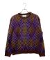 WHIMSY（ウィムジー）の古着「BIG ARGYLE SWEATER デザインニット」｜ブラウン×ネイビー