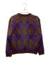 WHIMSY (ウィムジー) BIG ARGYLE SWEATER デザインニット ブラウン×ネイビー サイズ:L 未使用品：10000円