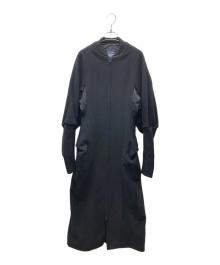 LIMI feu（リミフゥ）の古着「WOOL MOSSER BALLOON SLEEVE COAT ウールモッサ バルーンスリーブコート」｜ブラック