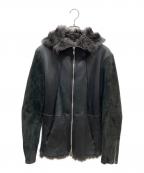 incarnationインカーネーション）の古着「SHEEP SHEARLING(MOUTON) HOODED BLOUSON」｜ブラック