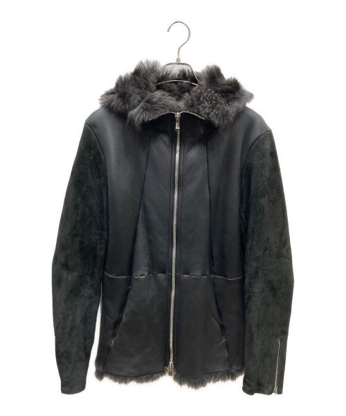 incarnation（インカーネーション）incarnation (インカーネーション) SHEEP SHEARLING(MOUTON) HOODED BLOUSON ブラック サイズ:SIZE Mの古着・服飾アイテム