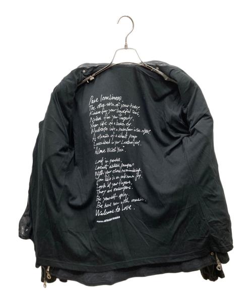 ISAMU KATAYAMA BACKLASH（イサムカタヤマ・バックラッシュ）ISAMU KATAYAMA BACKLASH (イサムカタヤマ・バックラッシュ) イタリアンショルダー製品染めダブルライダース ブラック サイズ:SIZE XXXLの古着・服飾アイテム